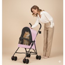 Tasma Market Pratik Katlanabilir Kedi Köpek Taşıma Arabası - Ultra Hafif 3.8 kg - Oxford Kumaş Pembe