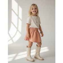 Zekids Kız Çocuk Simli Efektli Beli Lastikli Etek