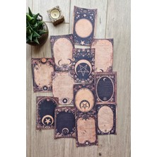 Kolbi Craft 12 Adet Scrapbook Eskitme Antika Astroloji Temalı Scrapbook Kağıt Seti Bullet Journal Dekupaj Kağıdı