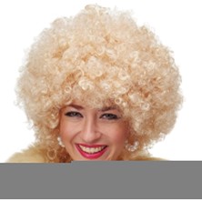 İsmiyle Al Altın Renk Kıvırcık Afro Bonus Peruk Saç Parti Peruğu Platin Gold