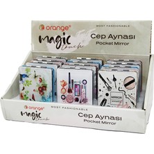 İsmiyle Al Sulu Simli Kapaklı Dikdörtgen Cep Makyaj Aynası (5047)