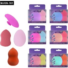 İsmiyle Al 3+1 Parça Renkli Makyaj Sünger Silikon Fırça Seti (5047)