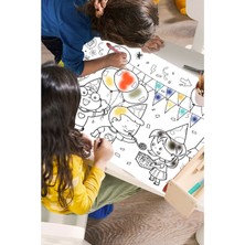 PopŞeker Doğum Günü Temalı Çocuk Hediye Dev Boyama Kağıdı - Çocuk Boyama Rulosu - Büyük Boy 5 Metre Uzunluk