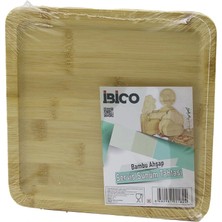 İsmiyle Al Kare Ahşap Bambu Servis Sunum Tepsi - Tahtası Mini Tepsi 20 x 20 x 1.4cm (5047)