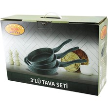 İsmiyle Al Nur Işıklar Metal 3pcs Döküm Tava Seti 20-24-28CM (5047)