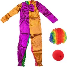 Skygo Çocuk Palyaço Kostümü Peruğu ve Burnu 13-14 Yaş Model 7