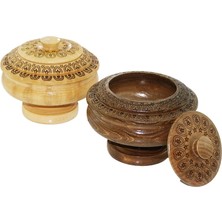 İsmiyle Al Ayaklı   Desenli - Cnc Işlemeli  Ahşap Şekerlik Kapaklı  Fileli Ambalaj (5047)