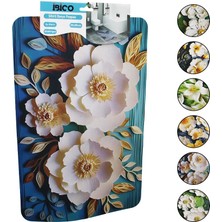 İsmiyle Al Dikdörtgen - Desenli   38X85CM   Su Emici - Sihirli  Banyo Paspası  Elastik (5047)