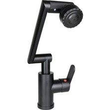 İsmiyle Al Siyah - 1080 Derece Dönebilen Çok Fonksiyonlu Musluk Batarya KTX-3307 (5047)