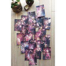 Kolbi Craft 20 Adet Eskitme Vintage Pembe Siyah Temalı Scrapbook Kağıt Seti Bullet Journal Dekupaj Kağıdı