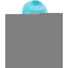 İsmiyle Al Açık Mavi Renk Uzun Düz Parti Peruğu