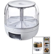 İsmiyle Al 360° Dönebilen Gıda Organizeri 6 Bölmeli - 6kg. Otomatik Düğme Musluk (5047)