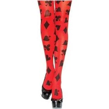 Skygo Kırmızı Üzeri Vegas Oyun Kağıdı Halloween Partisi Çorabı 1 Çift