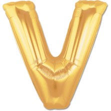 İsmiyle Al V Harf Folyo Balon Altın Renk  40 Inç (5047)