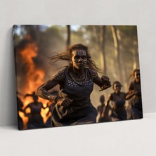 Popcas  Aborjin Kanvas Tablo Tören Dansı Duvar Sanatı