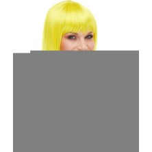 İsmiyle Al Sarı Renk Uzun Düz Parti Peruğu