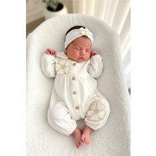 Cantoy Kız Bebek Yonca Detaylı Saç Bandı Hediyeli Tulum