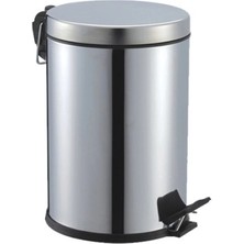İsmiyle Al Pedallı 5lt Krom Metal Çöp Kovası (5047)