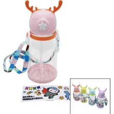 İsmiyle Al Geyik Modeli Pipetli Çocuk Matara Suluk Askı Ipli (5047)