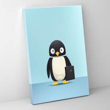 Popcas  Hayvanlar Insanlar Gibi Giyinmiş Dekoratif Tablo Kanvas Duvar Sanatı Minimalist Tarz