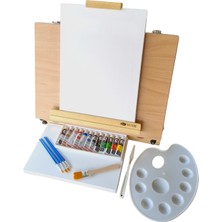 Armode Tuval Resim Şövale Çantası Ressam Yağlı Boya Masa Üstü Ahşap Çanta