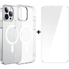 İsmiyle Al Baseus Crystal iPhone 13 Pro Max 6.7 Magsafe Silikon Kılıf + Tempered Ekran Koruyucu SET-(5775)