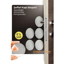 İsmiyle Al 6'lı Kristal Koruma  Şeffaf Kapı Stoperi Tampon Seti | Duvar & Mobilya Çarpma Önleyici