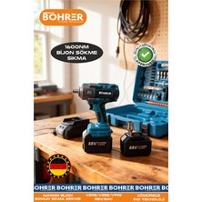 Böhrer 88V 5AH Çift Akülü Yüksek Torklu 1600NM Bijon Somun Sıkma Makinesi