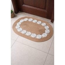 Mtg Jüt Tasarım El Emeği Doğal Jüt Kordon Halattan Hasır Renk Salyangoz Model Kapı Önü/ Banyo/lavabo Önü/paspası