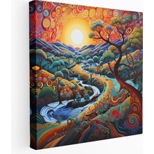 Popcas  Yerli Duvar Sanatı Düşleyen Yılan Kanvas Tablo