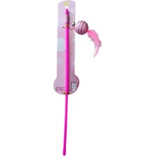 İsmiyle Al Tüylü Zilli Top Kedi Oltası