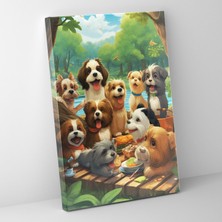 Popcas  Hayvan Figürleri Insan Kıyafetleri Duvar Sanatı Kanvas Tablo