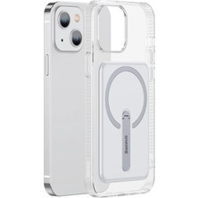 İsmiyle Al Baseus iPhone 13 6.1inç Manyetik Magsafe Standlı Silikon KILIF-(5775)