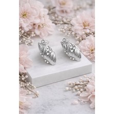 Yush Aksesuar Incili Midye Çelik Küpe