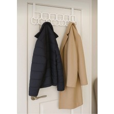 Kapı Arkası Çoklu Askı Aparatı – Dolap ve Banyo Için Yer Kaplamaz Askılık Organizer 11 Kancalı