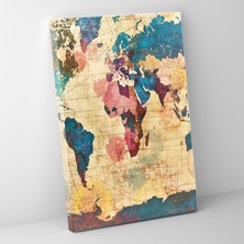 Popcas  Pop Art Antika Harita Kanvas Tablo Klasik ve Pop Art Tarzında Duvar Dekorasyonu