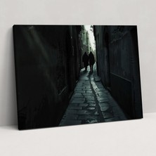 Popcas  Caravaggio Tarzı Kanvas Tablo Karanlık Sokak Gölge Duvar Sanatı