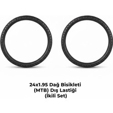 Güçlü Bisiklet Motosiklet 24 Jant Bisiklet Dış Lastik Takımı - 2 Adet 24X1.95 Dağ Bisikleti Mtb Dişli Dış Lastik