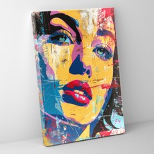 Popcas  Klasik Pop Art Kadın Portresi Duvar Sanatı Klasizm ve Pop Art ile Şık Ev Dekorasyonu Kanvas Tablo