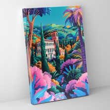 Popcas  Pop Art Klasik Manzara Kanvas Tablo - Popart Tarzında Duvar Dekorasyonu