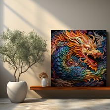 Popcas  Asya Duvar Dekorasyonu Ejderha Tablosu