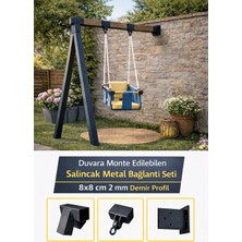 Salıncak Duvar Montaj Aparatı 8X8CM Demir Bağlantı Hamak Beşik Pergola Çardak Tahterevalli Çocuk Parkı Bahçe Teras Kapı Gölgelik Hırdavat Parça