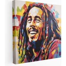 Popcas  Bob Marley Duvar Dekorasyonu Pop Sanat Kanvas Tablo