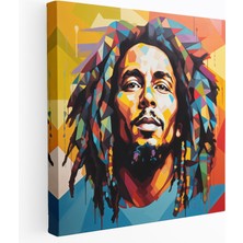Popcas  Bob Marley Temalı Kanvas Tablo Duvar Süslemesi