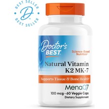 Doctor's Best Natural  K2 Mk-7 With Menaq7, 100 Mcg, 60 Veggie Caps