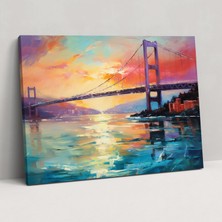 Popcas  Boğaziçi Köprüsü Gün Batımı Kanvas Tablo
