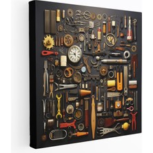 Popcas  Berber Araçları Koleksiyonu Kanvas Tablo - Berber Teması ile Dekoratif Duvar Sanatı