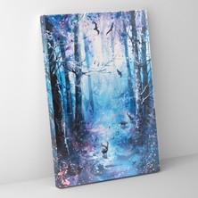 Popcas  Büyülü Orman Sanatı Kanvas Tablo Duvar Dekorasyonu