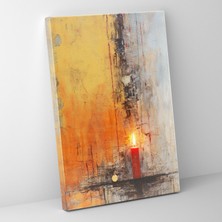 Popcas  Soyut Karma Sanat Kanvas Tablo Sonsuz Alev
