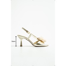 Kadın Aksesuralı Topuklu Sandalet Noa - Altın